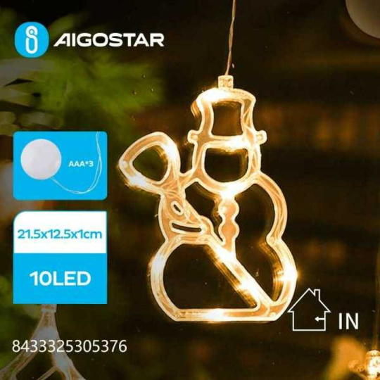 Svítící sněhulák - přívěsek na baterie 3AAA--10LED-ON/OFF, Svítící sněhulák - přívěsek na baterie 3AAA--10LED-ON/OFF