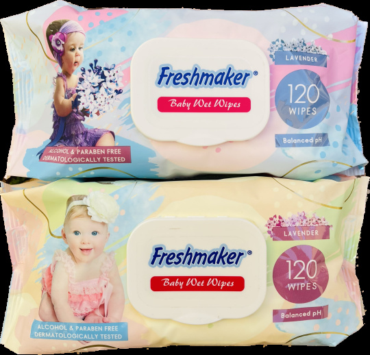 FM dětské vlhčené ubrousky Lavender 120 ks, FM dětské vlhčené ubrousky Lavender 120 ks