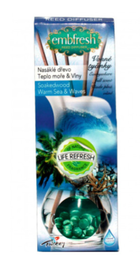 Vonné tyčinky Embfresh - Nasáklé dřevo, Teplo, Moře a Vlny 35 ml, Vonné tyčinky Embfresh - Nasáklé dřevo, Teplo, Moře a Vlny 35 ml