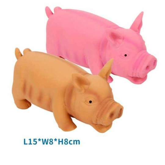 Malé latexové prase L15XW8XH8CM 2 barvy smíšené 6ks/PE sáček béžová růžová, Malé latexové prase L15XW8XH8CM 2 barvy smíšené 6ks/PE sáček béžová růžová