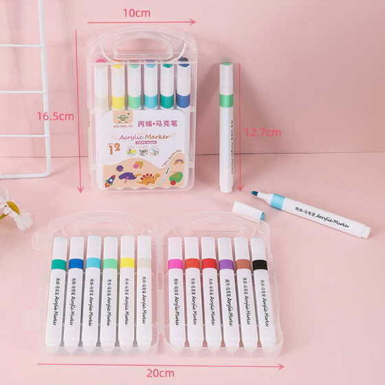 Akrylové barevné fixy 12 ks, 12PC bút đánh dấu acrylic 36PC