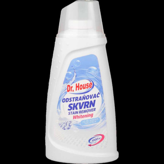 Dr. House odstraňovač skvrn tekutý Whitening 1l, Dr. House odstraňovač skvrn tekutý Whitening 1l